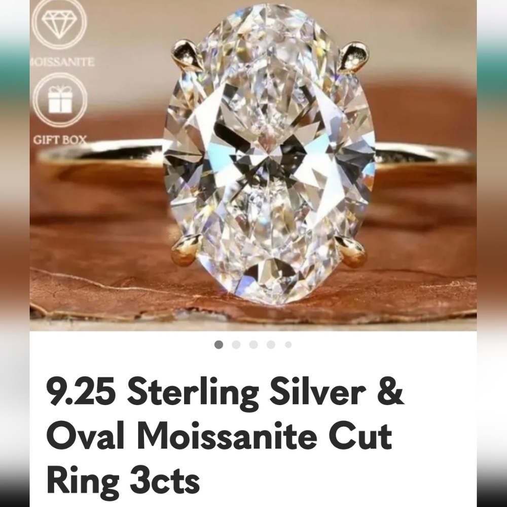 Sterling Silver Moissanite Ring